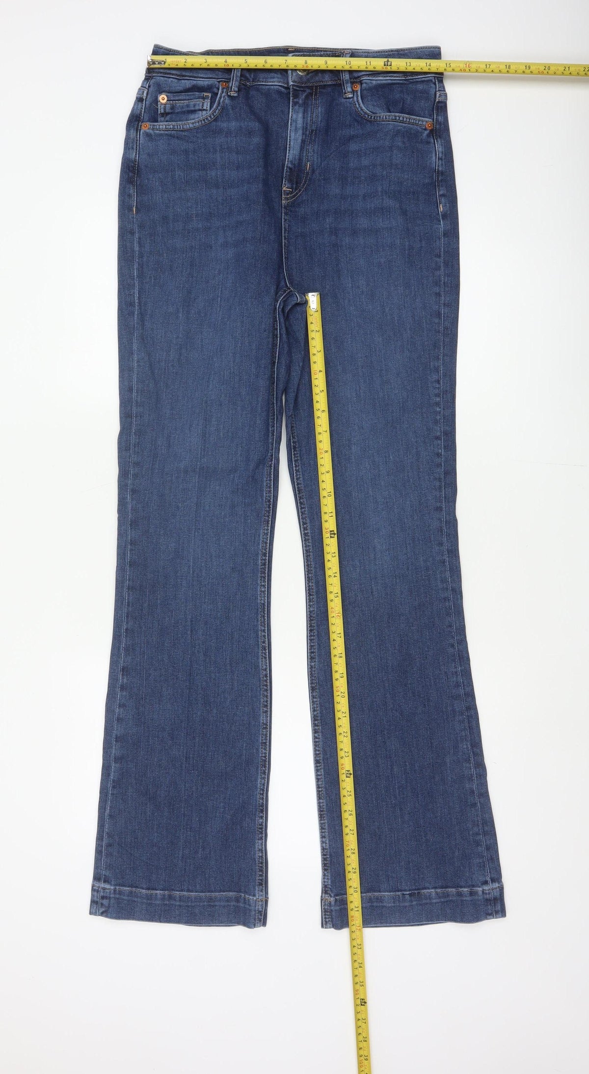 Marks and Spencer Women’s Blue UK 12 Long Bootcut Stretch Jeans