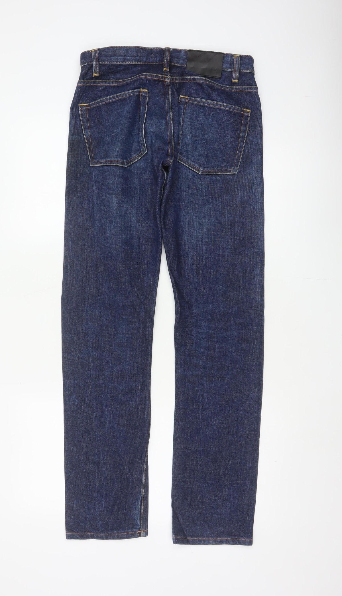 Reiss Men’s Blue 28 Straight Dark Wash 100% Cotton 5-Pocket Jeans