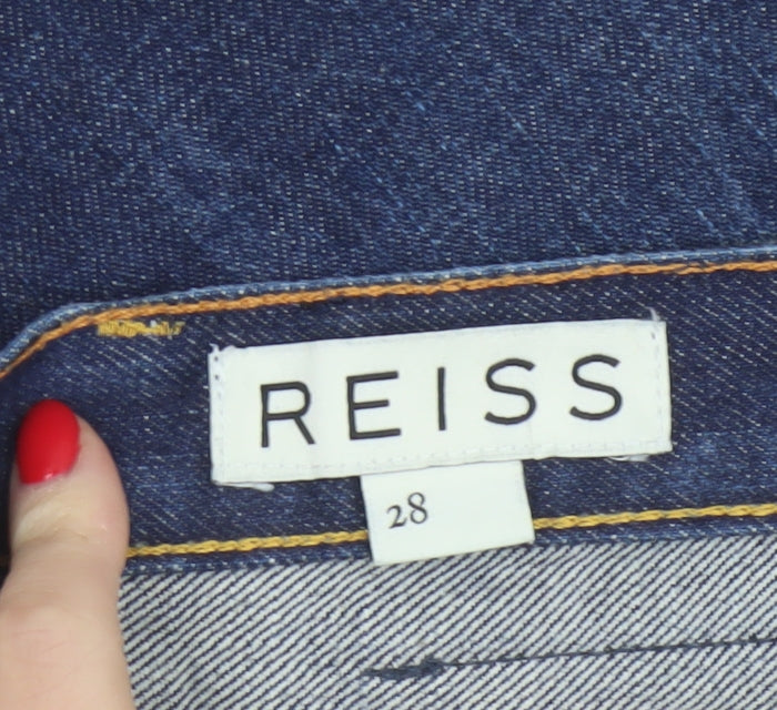 Reiss Men’s Blue 28 Straight Dark Wash 100% Cotton 5-Pocket Jeans