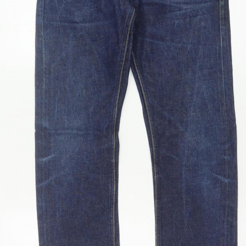 Reiss Men’s Blue 28 Straight Dark Wash 100% Cotton 5-Pocket Jeans