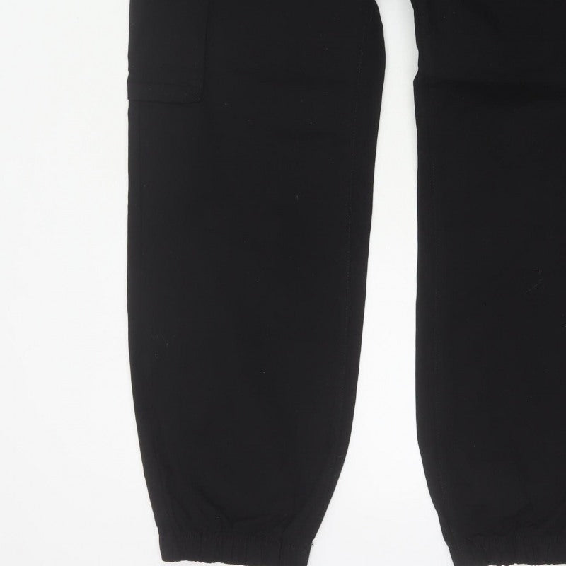 Marks & Spencer Men Black XL Cotton Stretch Cargo Jogger Trousers