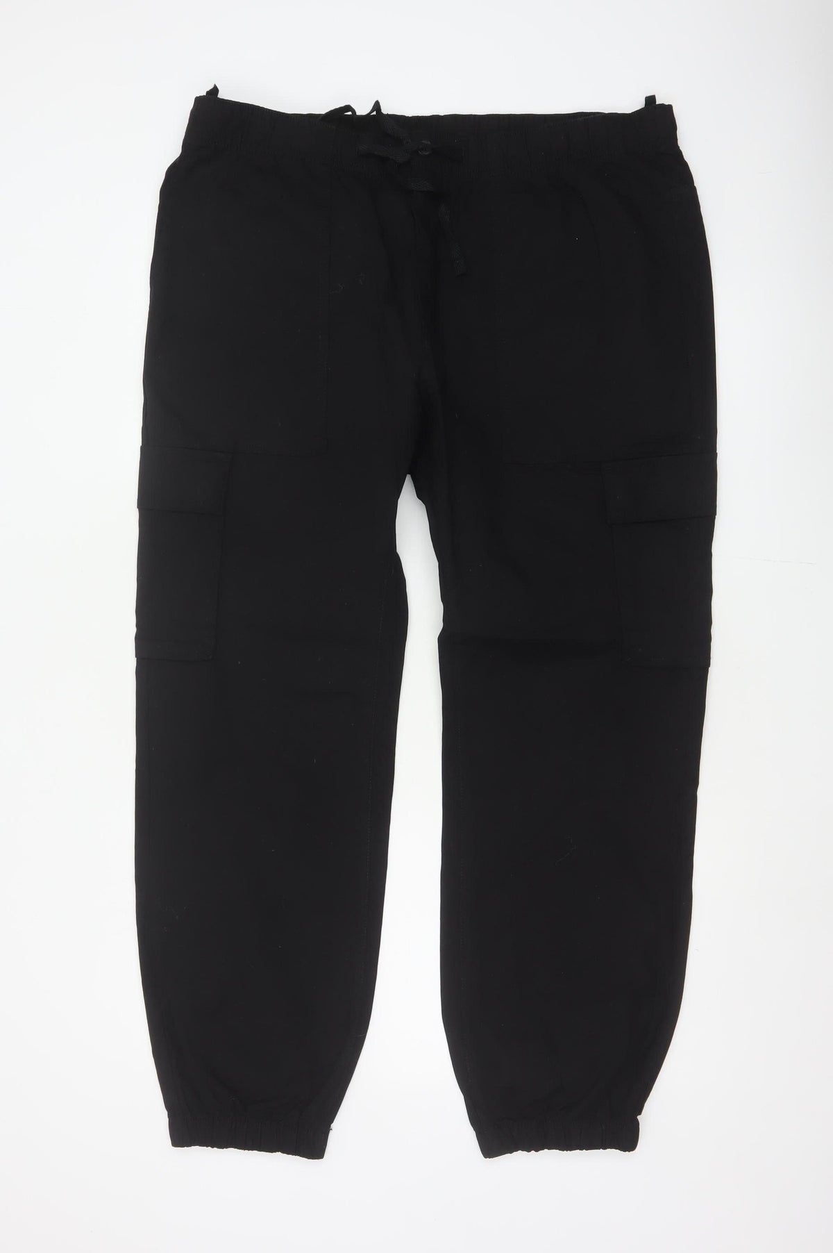 Marks & Spencer Men Black XL Cotton Stretch Cargo Jogger Trousers