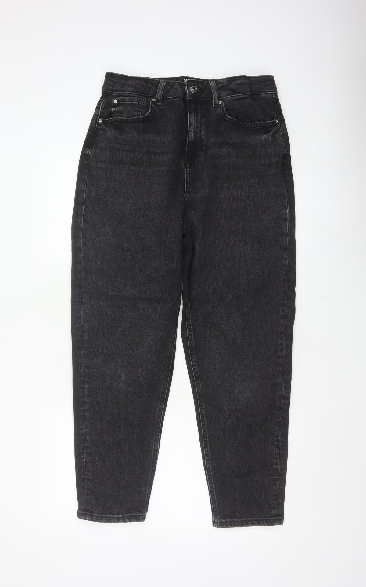 Marks & Spencer Women’s Black UK 12 High Rise Tapered Stretch Jeans