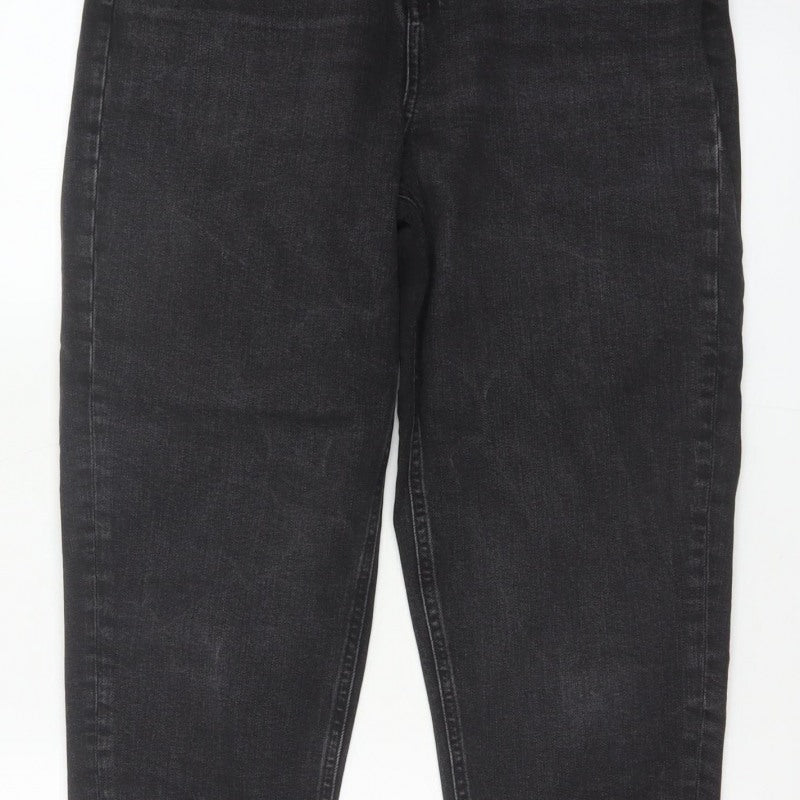 Marks & Spencer Women’s Black UK 12 High Rise Tapered Stretch Jeans