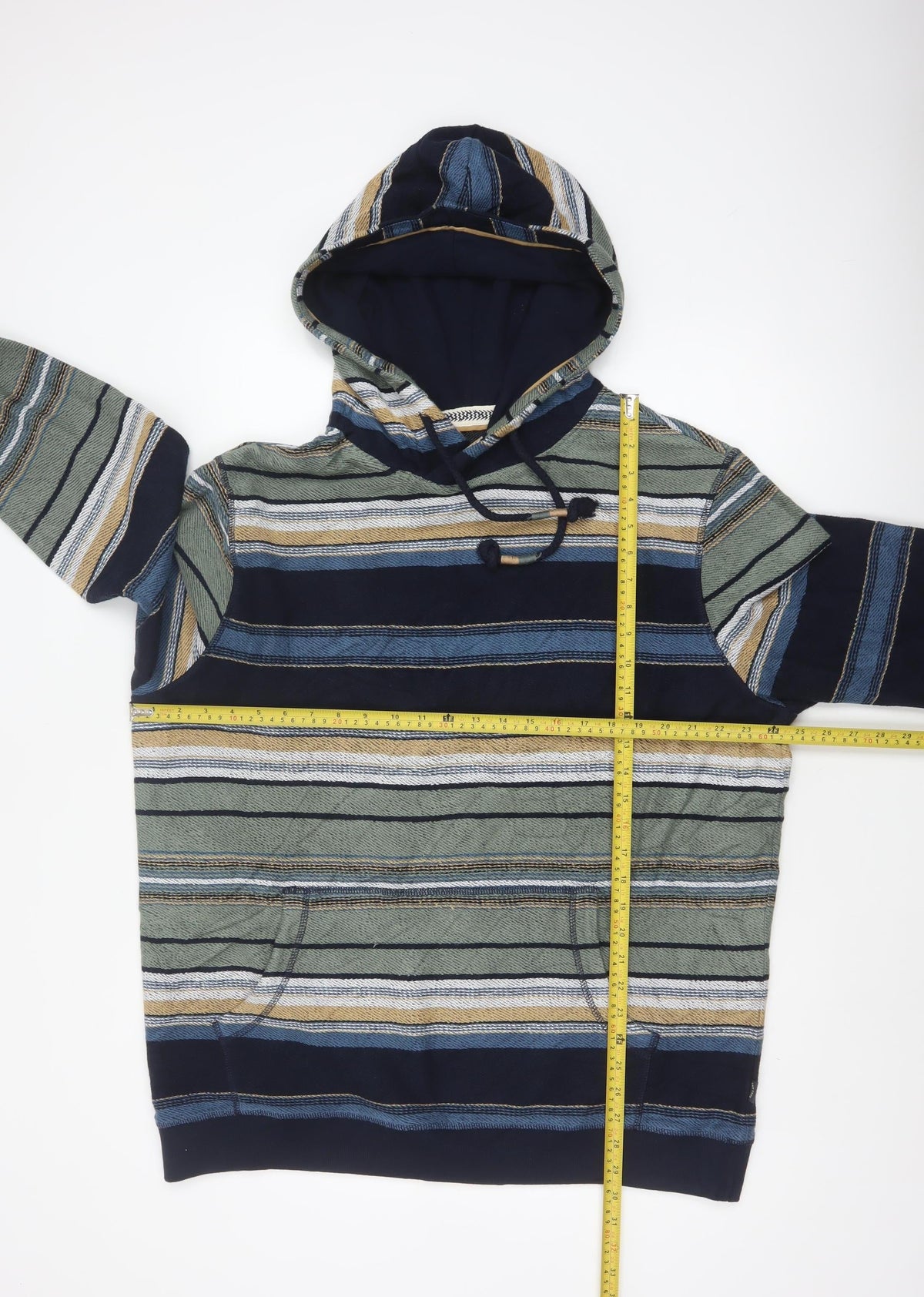 Fat Face Men’s Multicoloured Striped Pullover Hoodie XL Regular Cotton