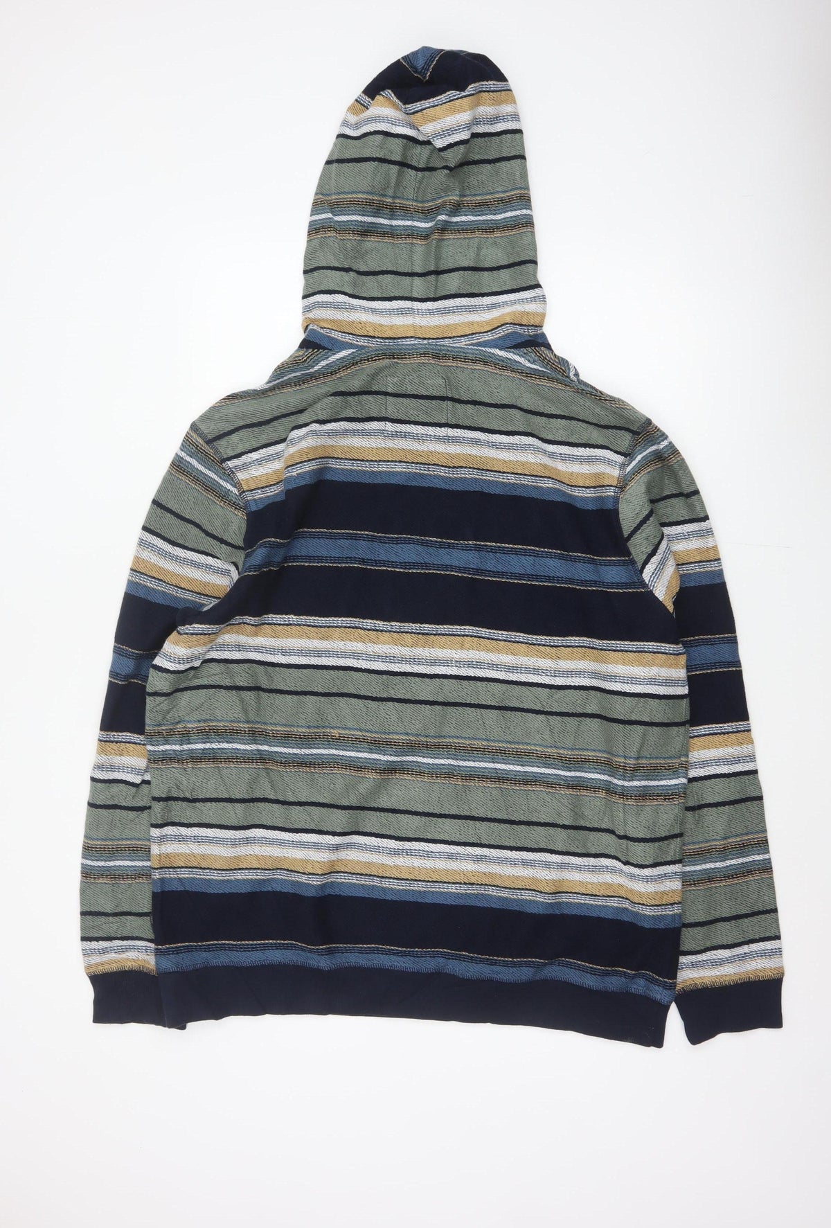 Fat Face Men’s Multicoloured Striped Pullover Hoodie XL Regular Cotton