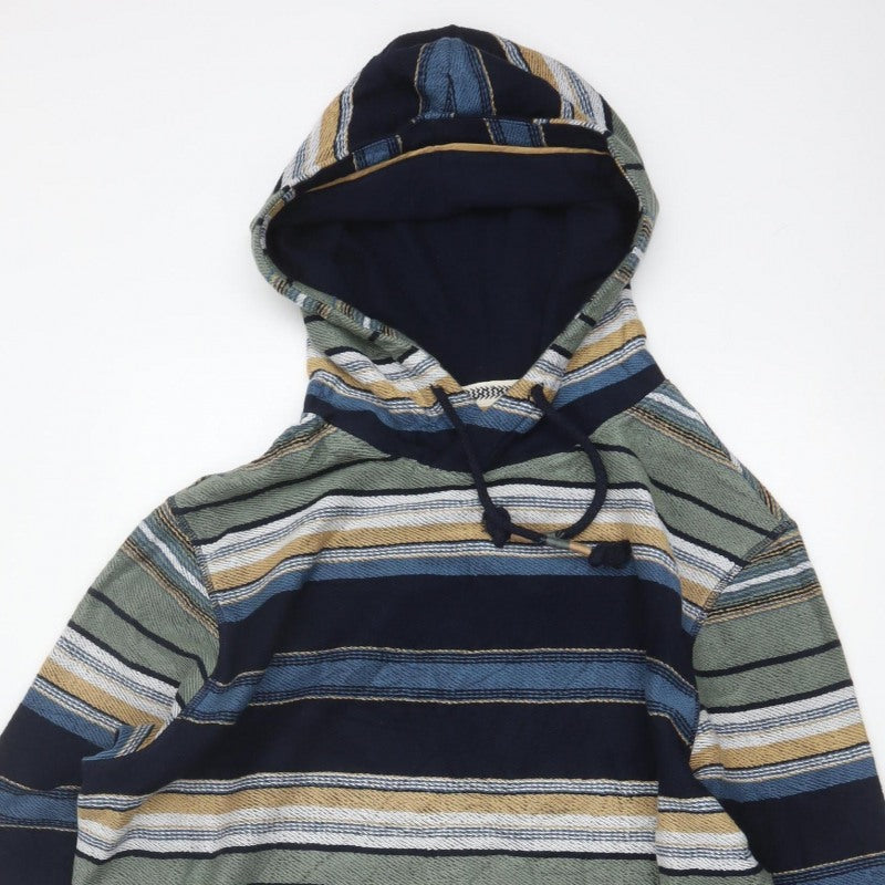 Fat Face Men’s Multicoloured Striped Pullover Hoodie XL Regular Cotton