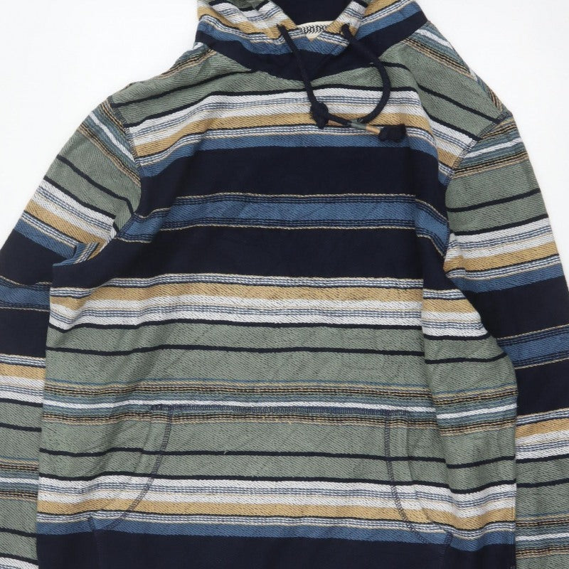 Fat Face Men’s Multicoloured Striped Pullover Hoodie XL Regular Cotton