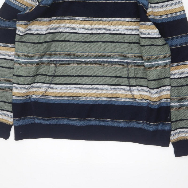 Fat Face Men’s Multicoloured Striped Pullover Hoodie XL Regular Cotton