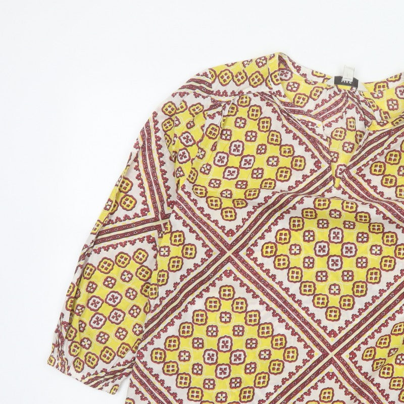 Marks and Spencer Women Multicoloured Size 14 Bohemian V-Neck Blouse
