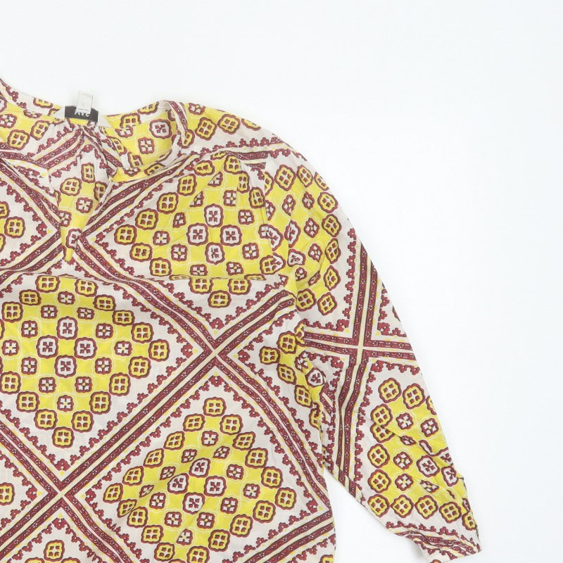Marks and Spencer Women Multicoloured Size 14 Bohemian V-Neck Blouse