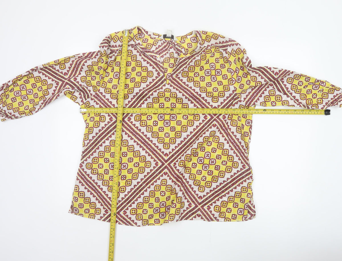 Marks and Spencer Women Multicoloured Size 14 Bohemian V-Neck Blouse