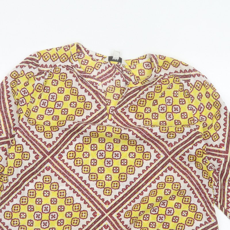 Marks and Spencer Women Multicoloured Size 14 Bohemian V-Neck Blouse