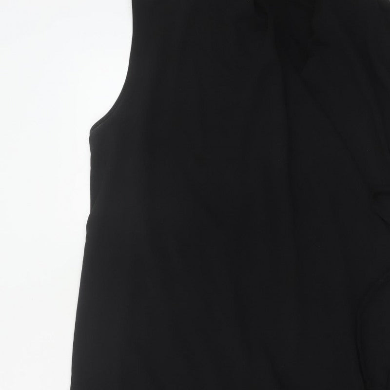 COS Women Black UK 16 Sleeveless Midi Wrap Dress Tie Belt