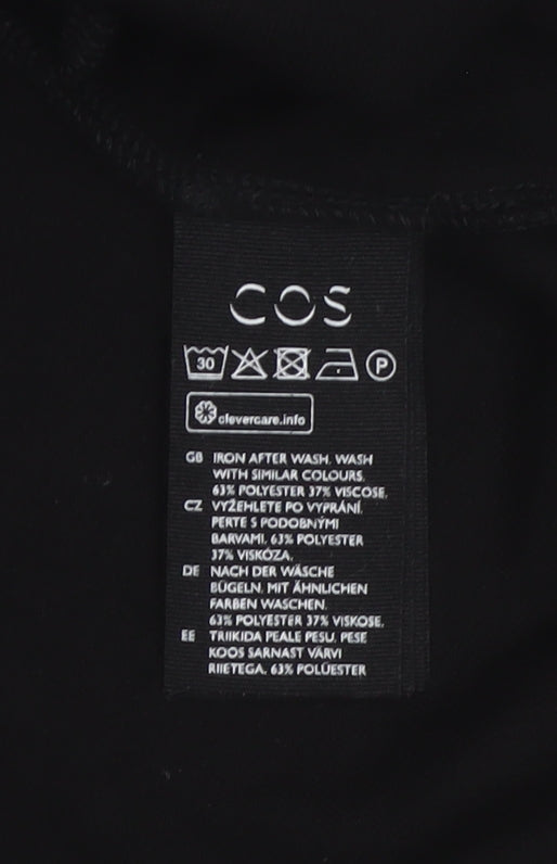 COS Women Black UK 16 Sleeveless Midi Wrap Dress Tie Belt