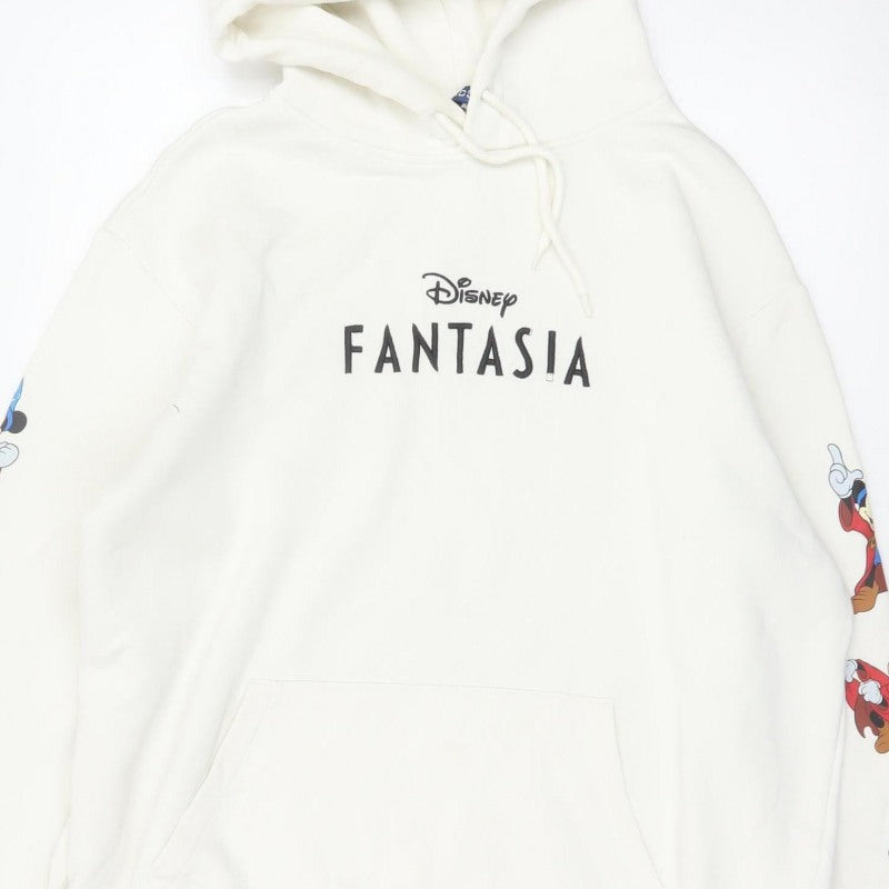 H&M Men’s Ivory L Disney Fantasia Mickey Graphic Pullover Hoodie