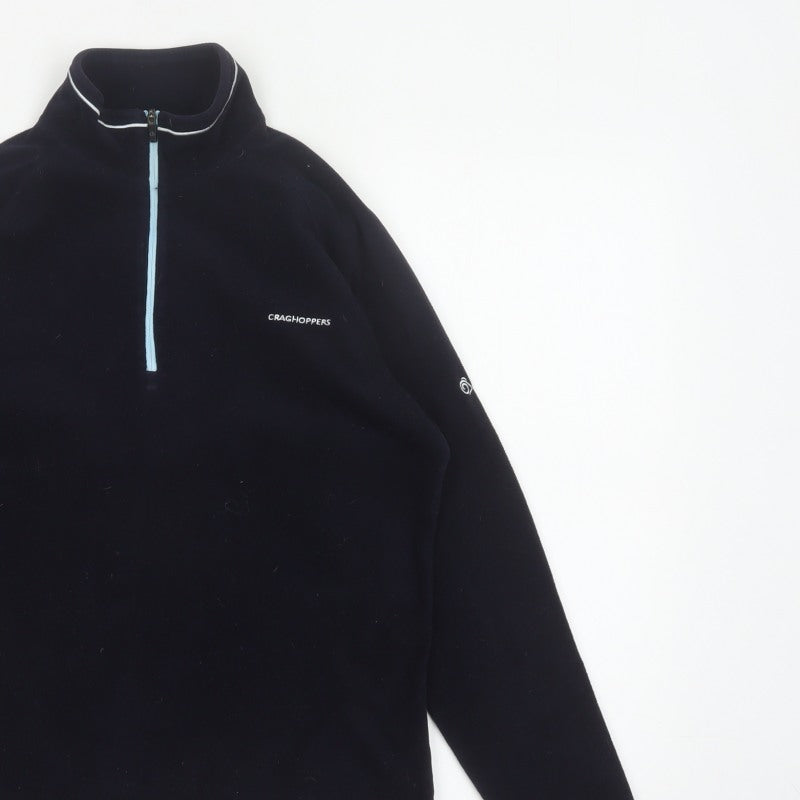 Craghoppers Women Black UK 12 Fleece 1/4 Zip High Neck Sweatshirt