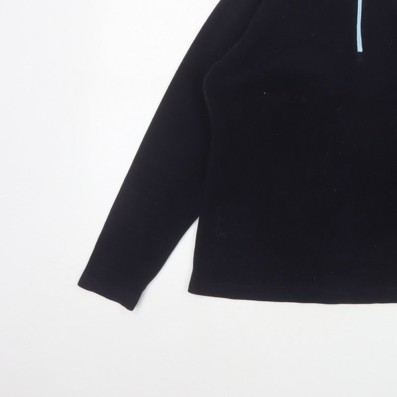 Craghoppers Women Black UK 12 Fleece 1/4 Zip High Neck Sweatshirt