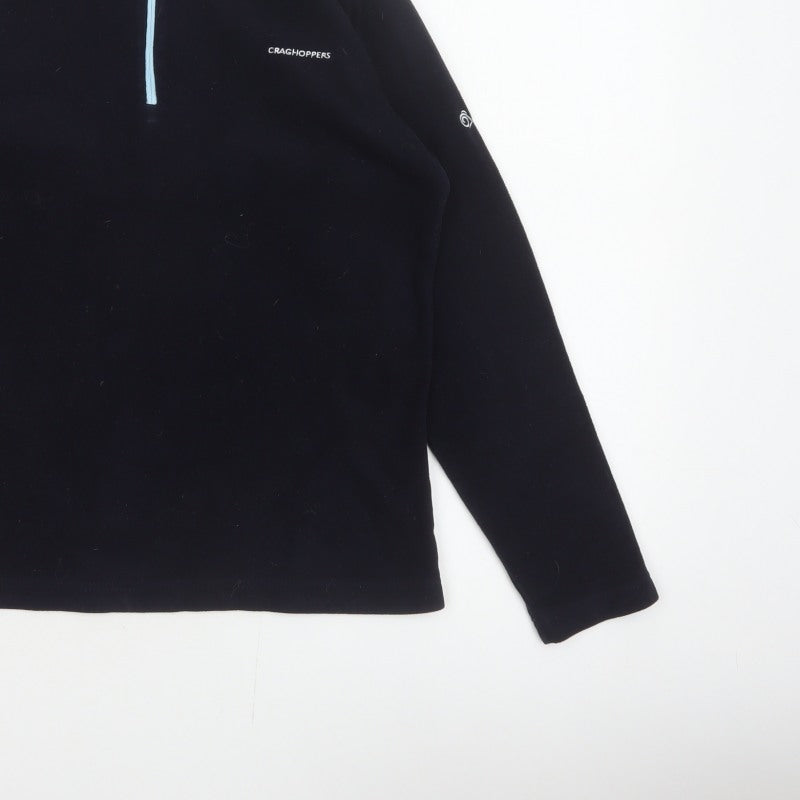 Craghoppers Women Black UK 12 Fleece 1/4 Zip High Neck Sweatshirt