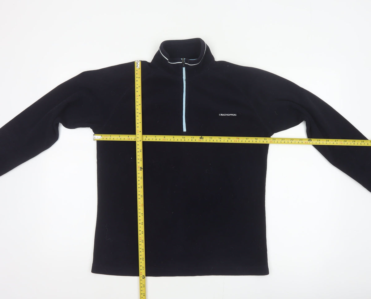 Craghoppers Women Black UK 12 Fleece 1/4 Zip High Neck Sweatshirt