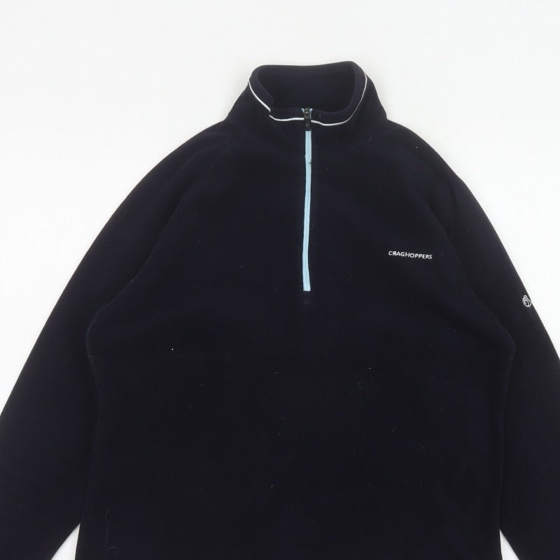 Craghoppers Women Black UK 12 Fleece 1/4 Zip High Neck Sweatshirt