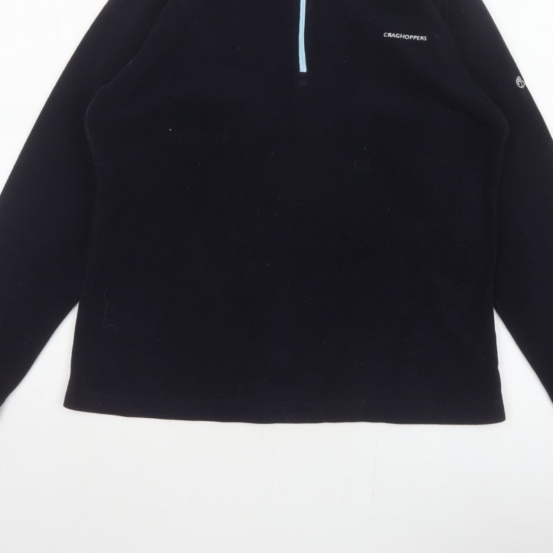 Craghoppers Women Black UK 12 Fleece 1/4 Zip High Neck Sweatshirt
