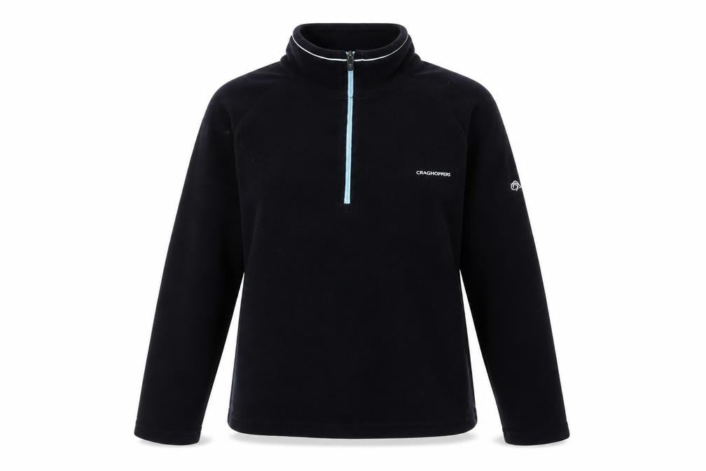 Craghoppers Women Black UK 12 Fleece 1/4 Zip High Neck Sweatshirt