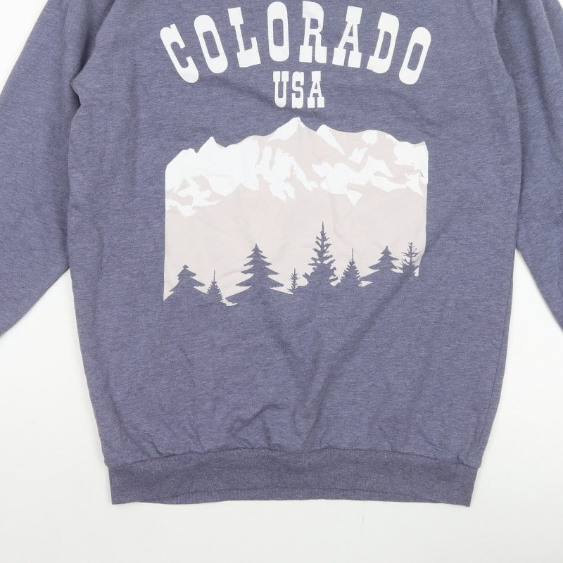 H&M Women Grey S Colorado USA Graphic Fleece Sweatshirt Pullover