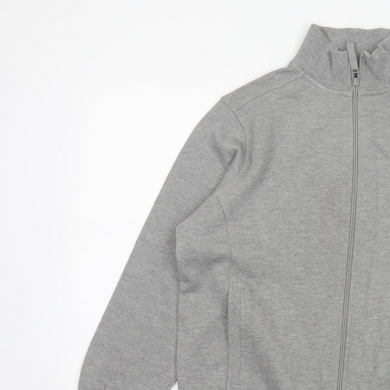 Bm Women’s Grey M Basic Full Zip Fleece Jacket with Pockets