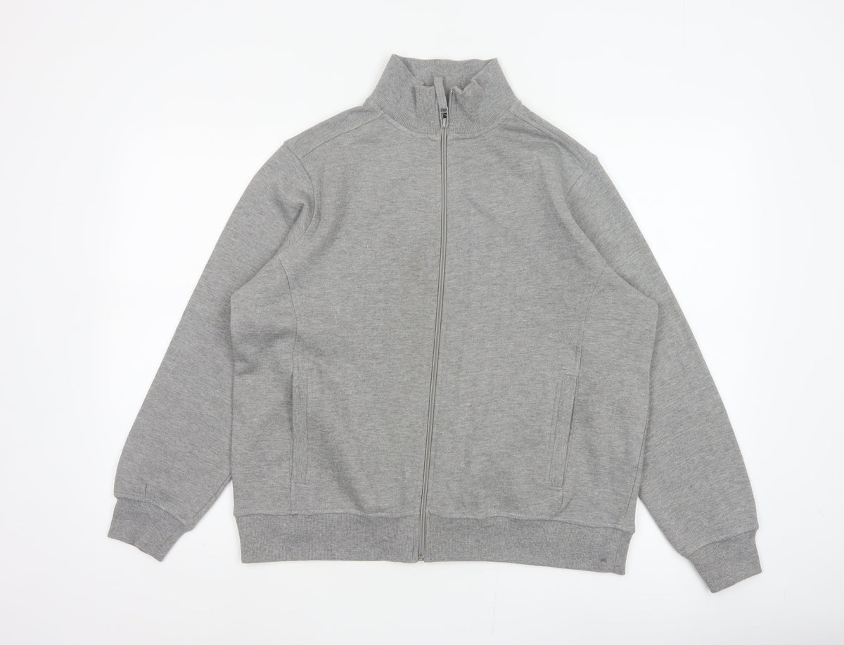 Bm Women’s Grey M Basic Full Zip Fleece Jacket with Pockets