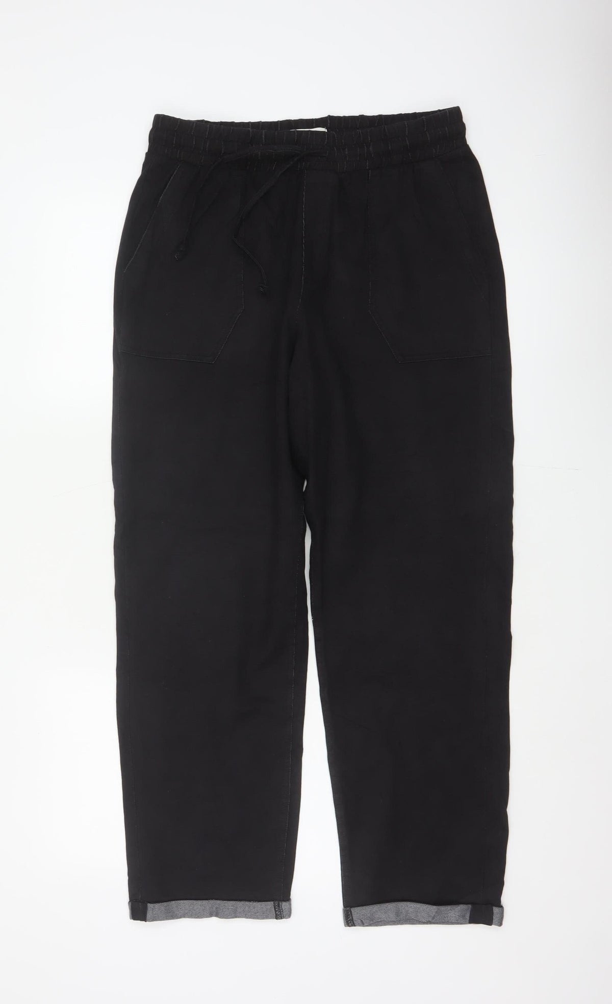 Marks and Spencer Women’s Black Size 12 Jogger Trousers Drawstring