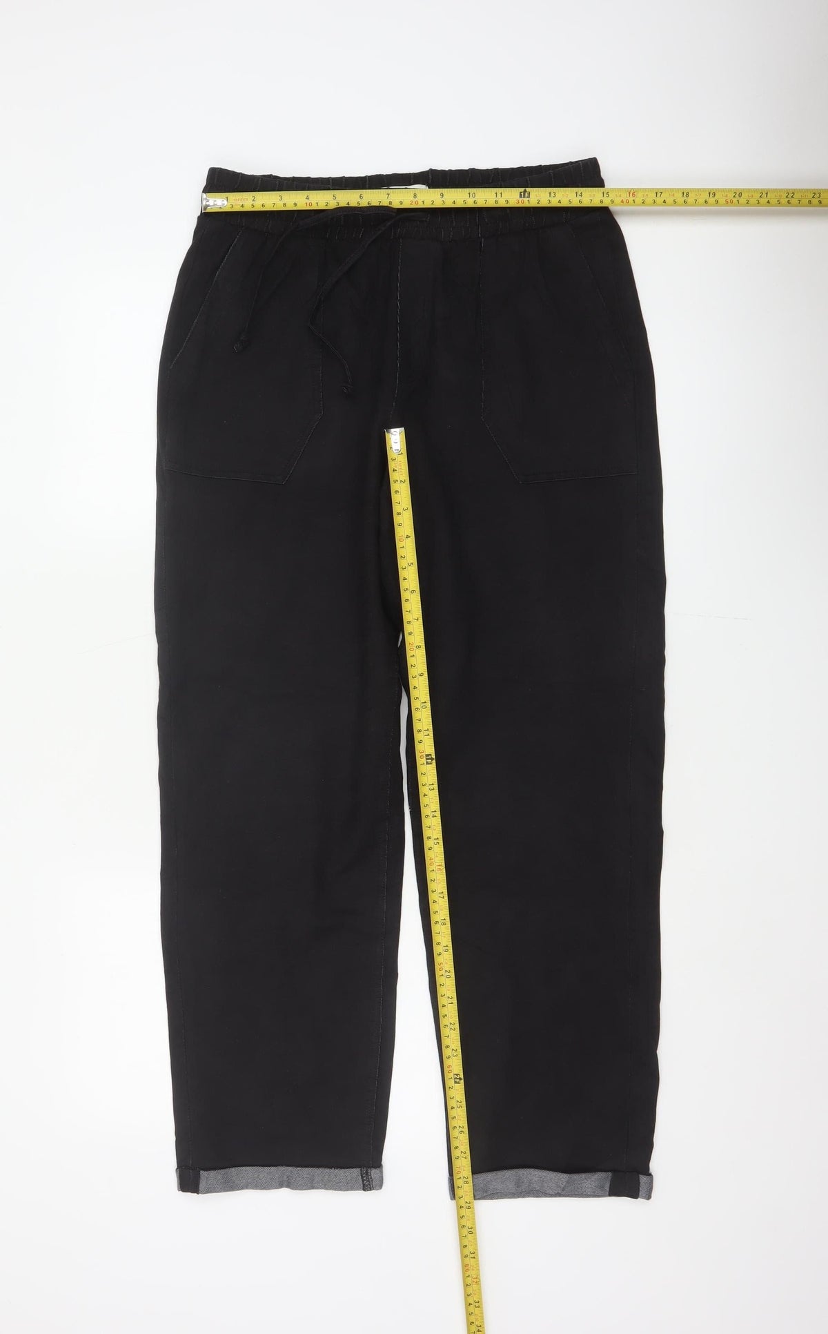 Marks and Spencer Women’s Black Size 12 Jogger Trousers Drawstring