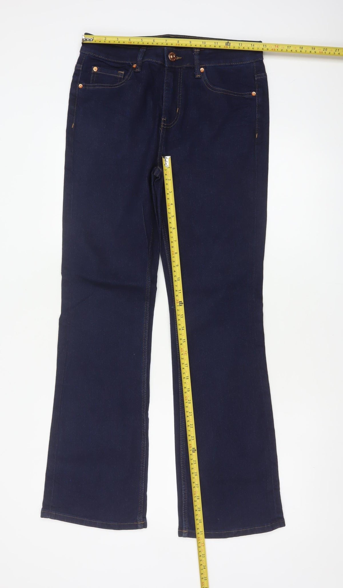 Marks and Spencer Women’s Blue UK 12 Regular Eva Bootcut Stretch Jeans