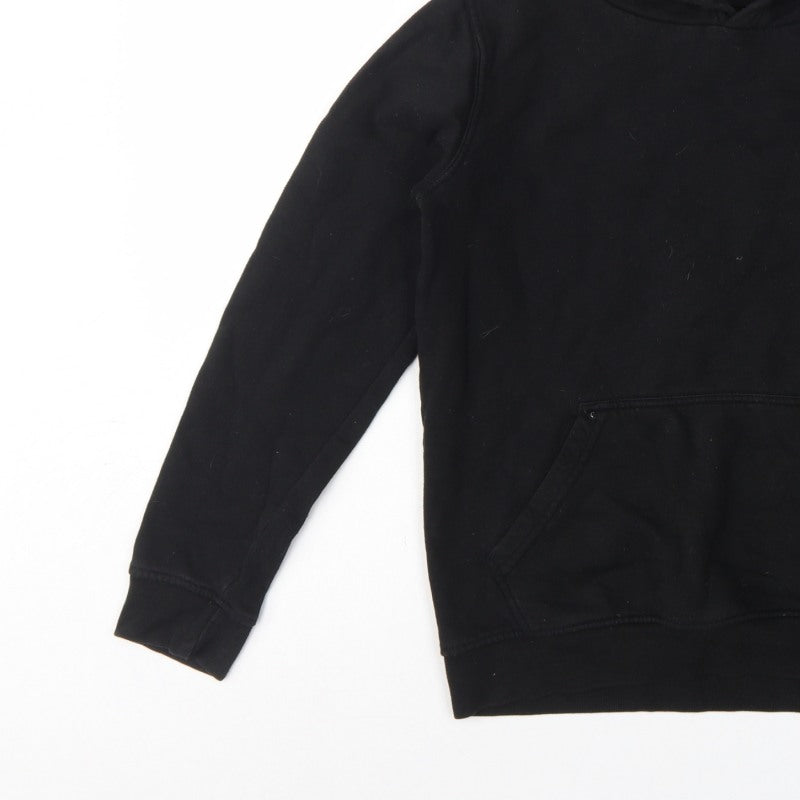 Lyle & Scott Boys Black 12-13 Years Pullover Hoodie Logo Fleece