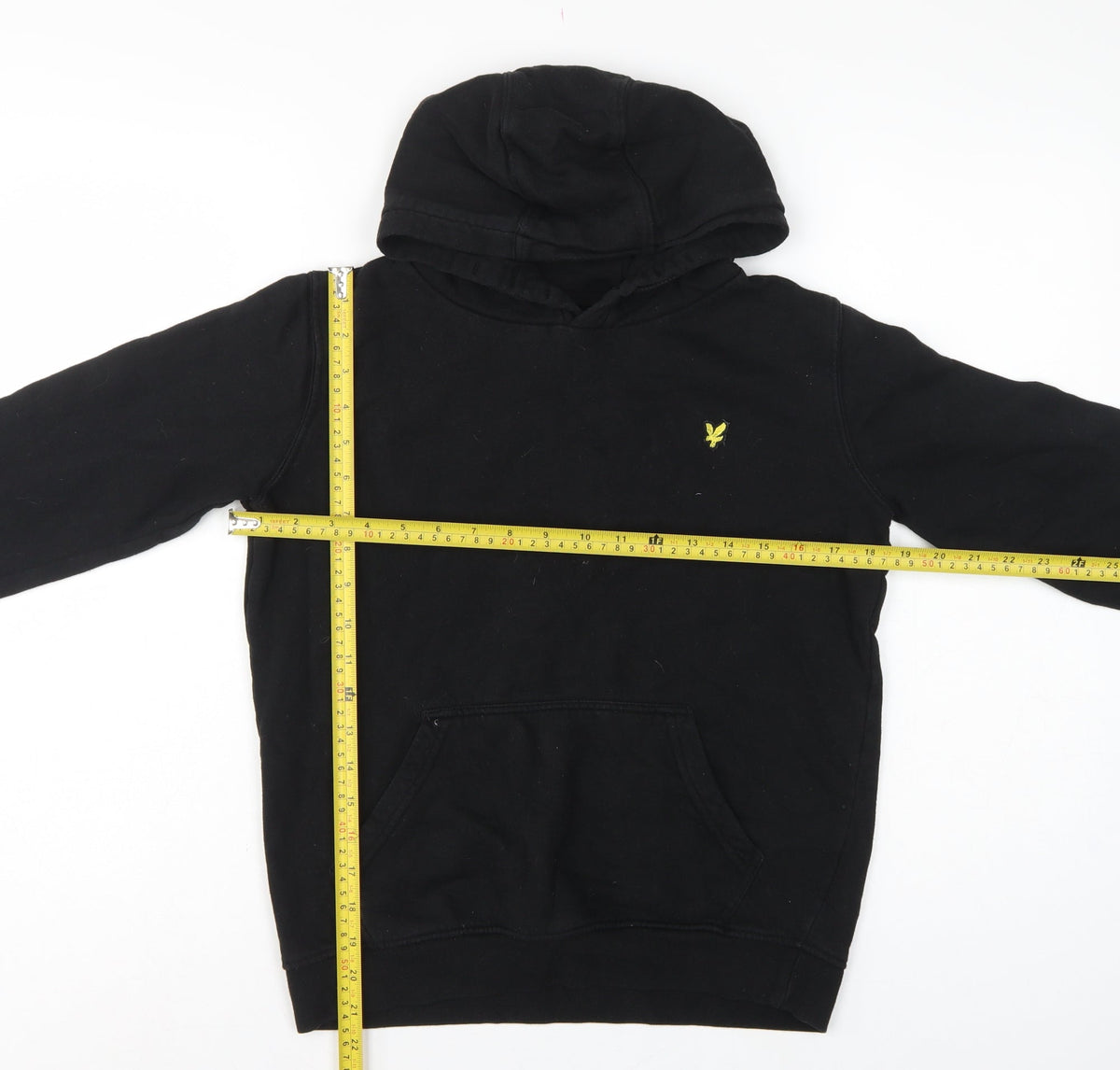 Lyle & Scott Boys Black 12-13 Years Pullover Hoodie Logo Fleece