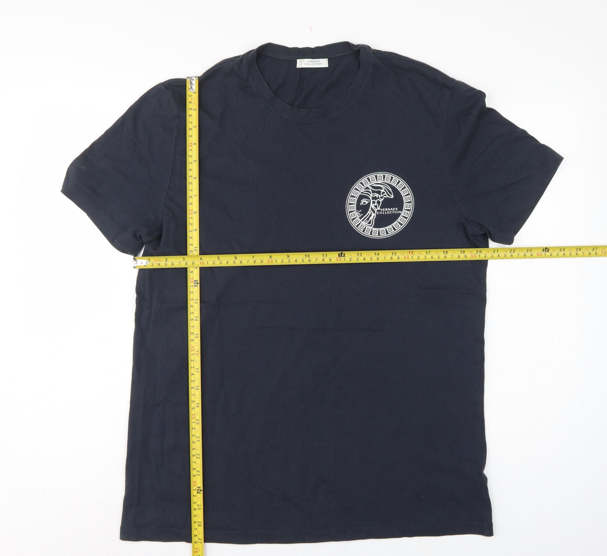Versace Collection Men’s Blue L Medusa Logo Graphic Crew Neck T-Shirt