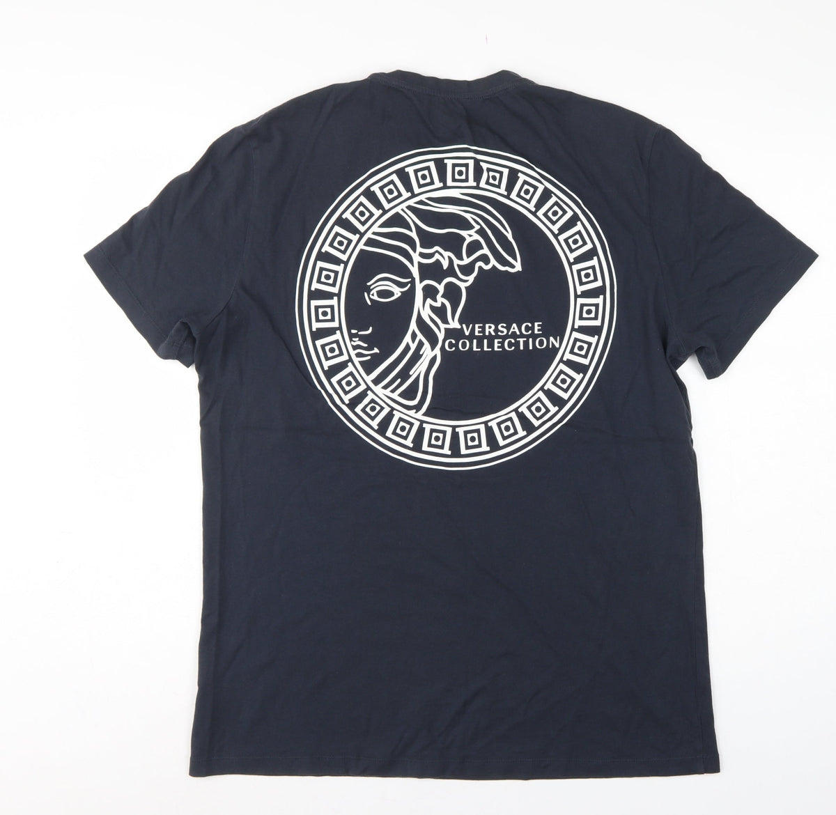 Versace Collection Men’s Blue L Medusa Logo Graphic Crew Neck T-Shirt