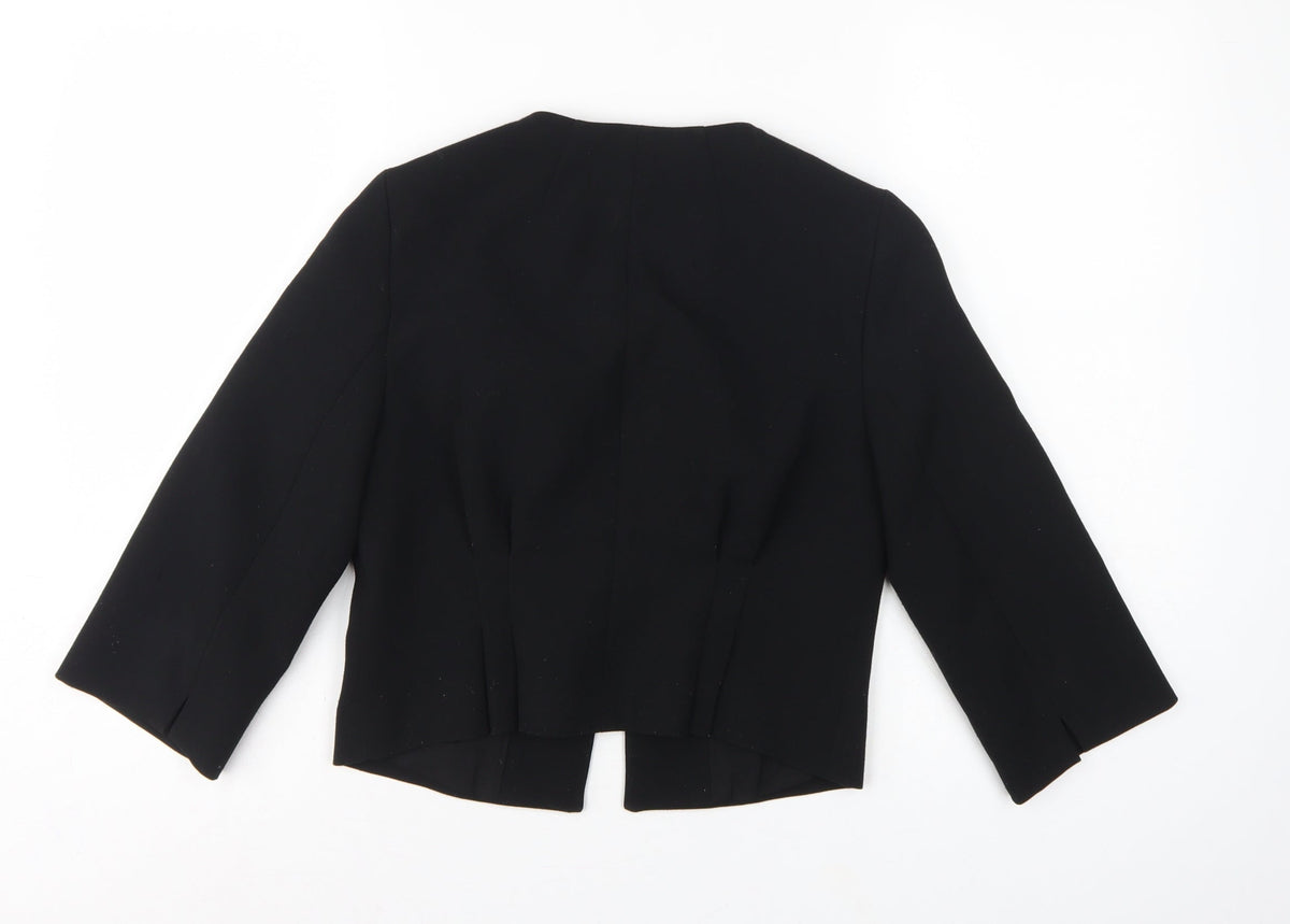 Coast Women’s Black UK 10 Tailored Lined 3/4 Sleeve Open Blazer