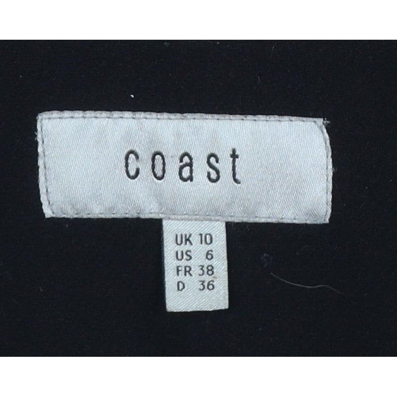 Coast Women’s Black UK 10 Tailored Lined 3/4 Sleeve Open Blazer