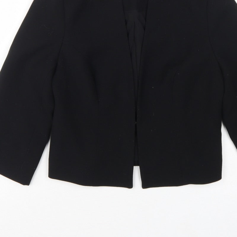 Coast Women’s Black UK 10 Tailored Lined 3/4 Sleeve Open Blazer