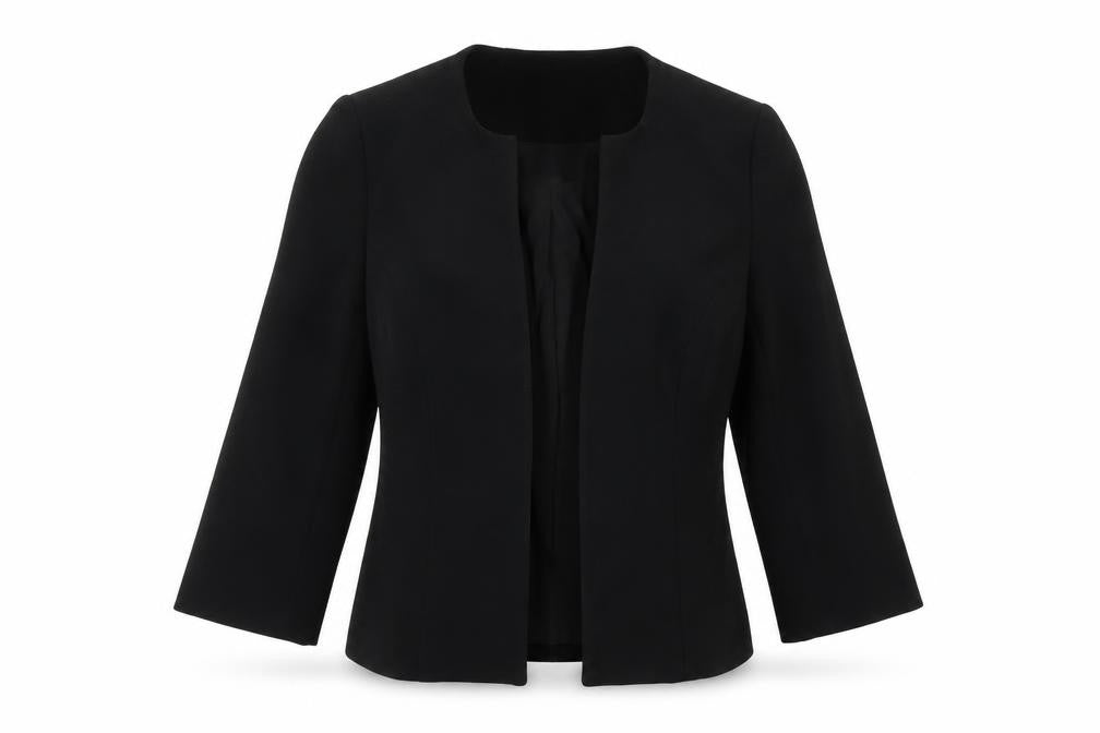 Coast Women’s Black UK 10 Tailored Lined 3/4 Sleeve Open Blazer