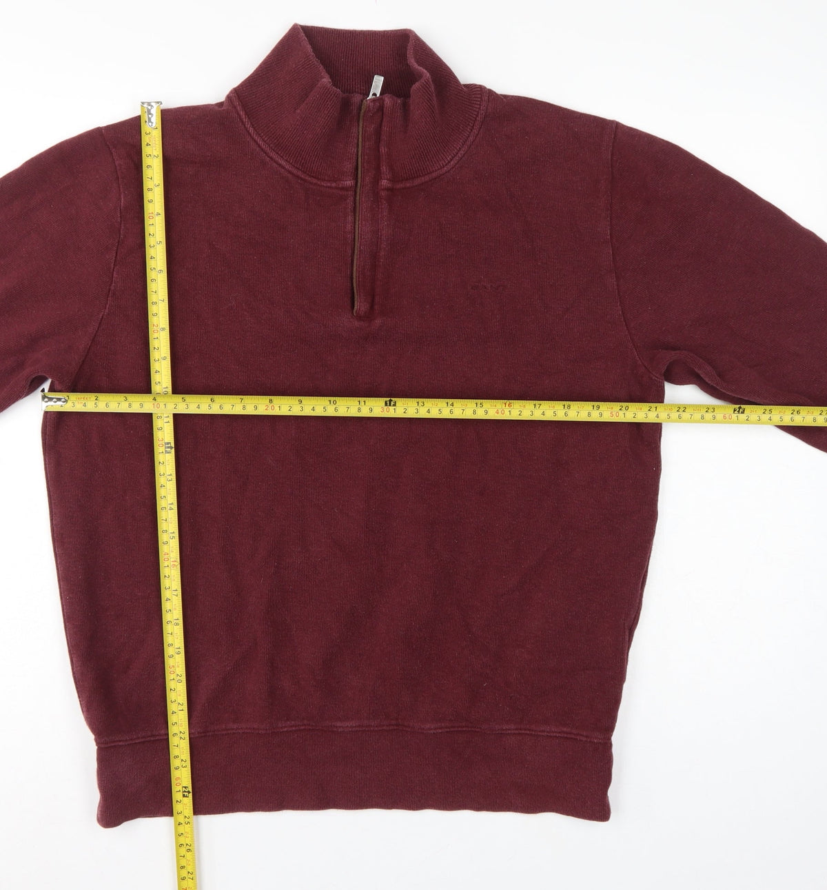 GANT Men's Red L 1/2 Zip Mock Neck Cotton Sweatshirt Logo