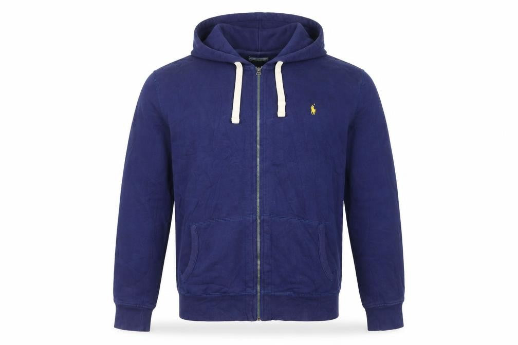 Polo Ralph Lauren Men’s Blue XL Full Zip Hooded Logo Hoodie