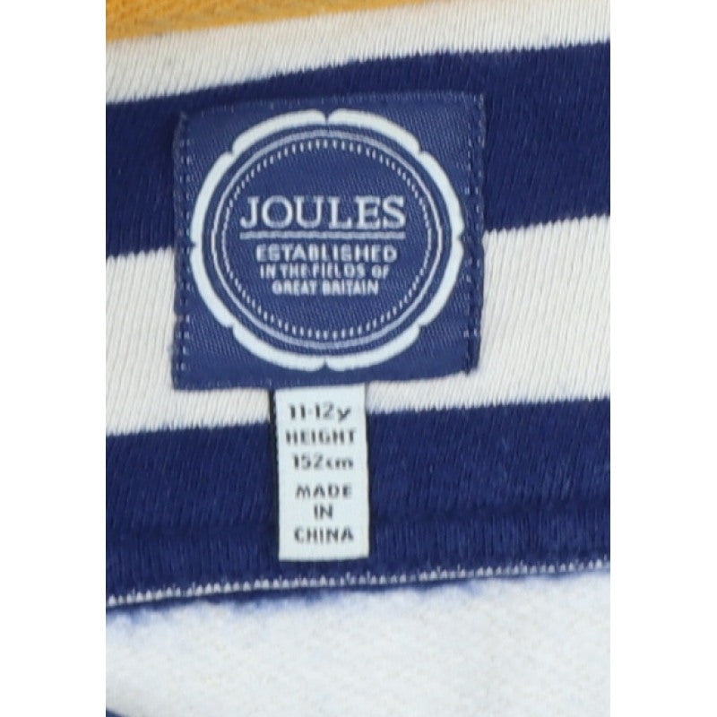 Joules Girls Multicoloured 11-12 Years Striped 1/4 Zip Rugby Sweatshirt