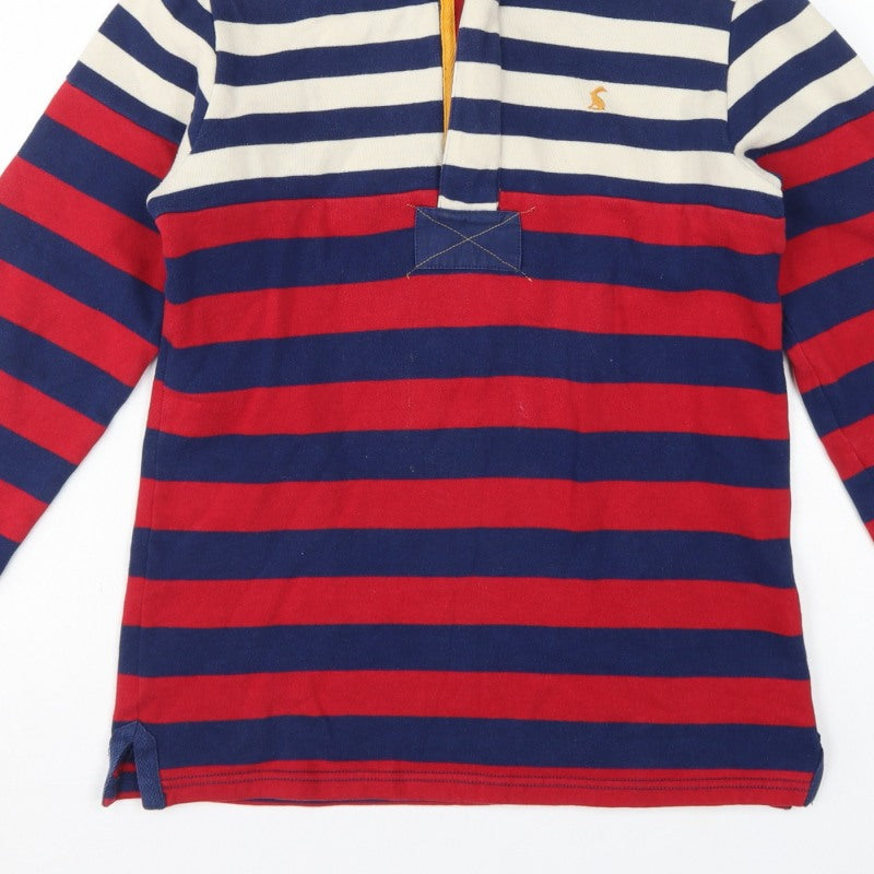 Joules Girls Multicoloured 11-12 Years Striped 1/4 Zip Rugby Sweatshirt