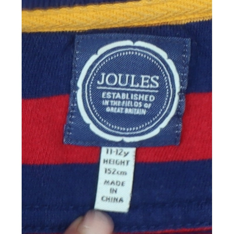 Additional view of Joules boys’ multicoloured 11-12 years 1/4 zip striped sweatshirt