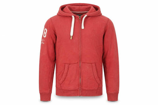 Fat Face Men’s Red L Full Zip Hooded Cotton Graphic Hoodie