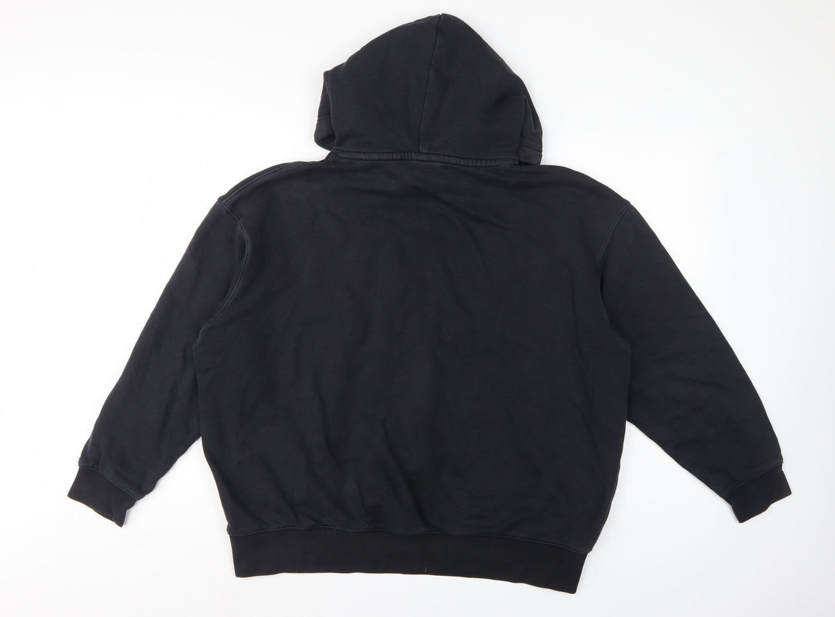 Nike Unisex Adults Black M Pullover Hoodie Swoosh Logo Fleece Pockets