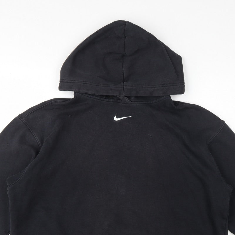 Nike Unisex Adults Black M Pullover Hoodie Swoosh Logo Fleece Pockets