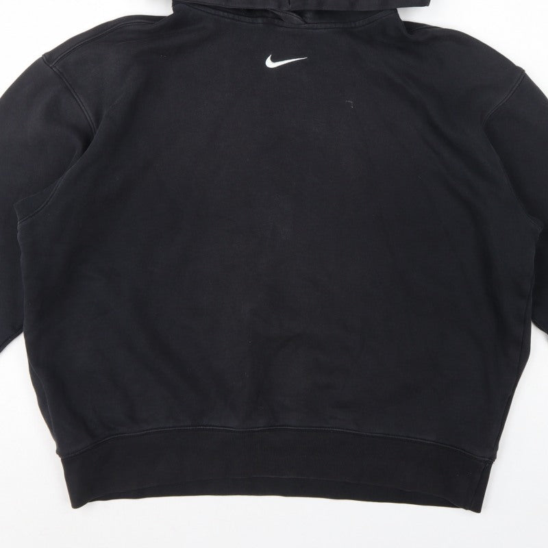 Nike Unisex Adults Black M Pullover Hoodie Swoosh Logo Fleece Pockets